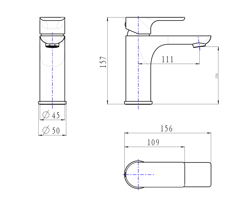 VOG Series Gun Metal Basin Mixer Tap