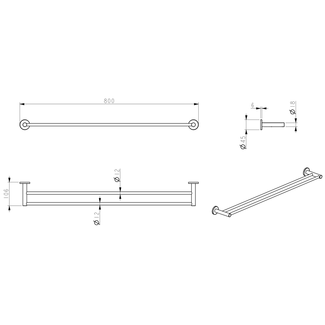 Mica Double Towel Rail