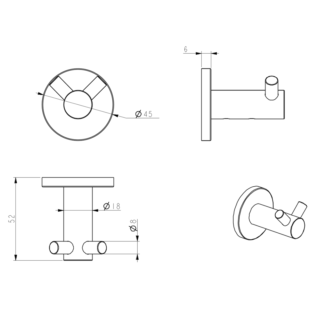 Mica Double Robe Hook