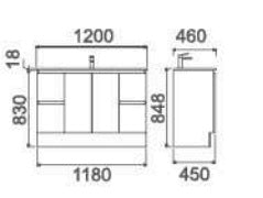 TE517 - 1200 Free Standing Vanity
