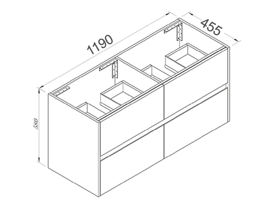 TE508 - 1200 Wall Hung Vanity