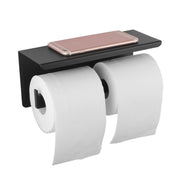 BLAZE Black Double Toilet Paper Holder with Cover