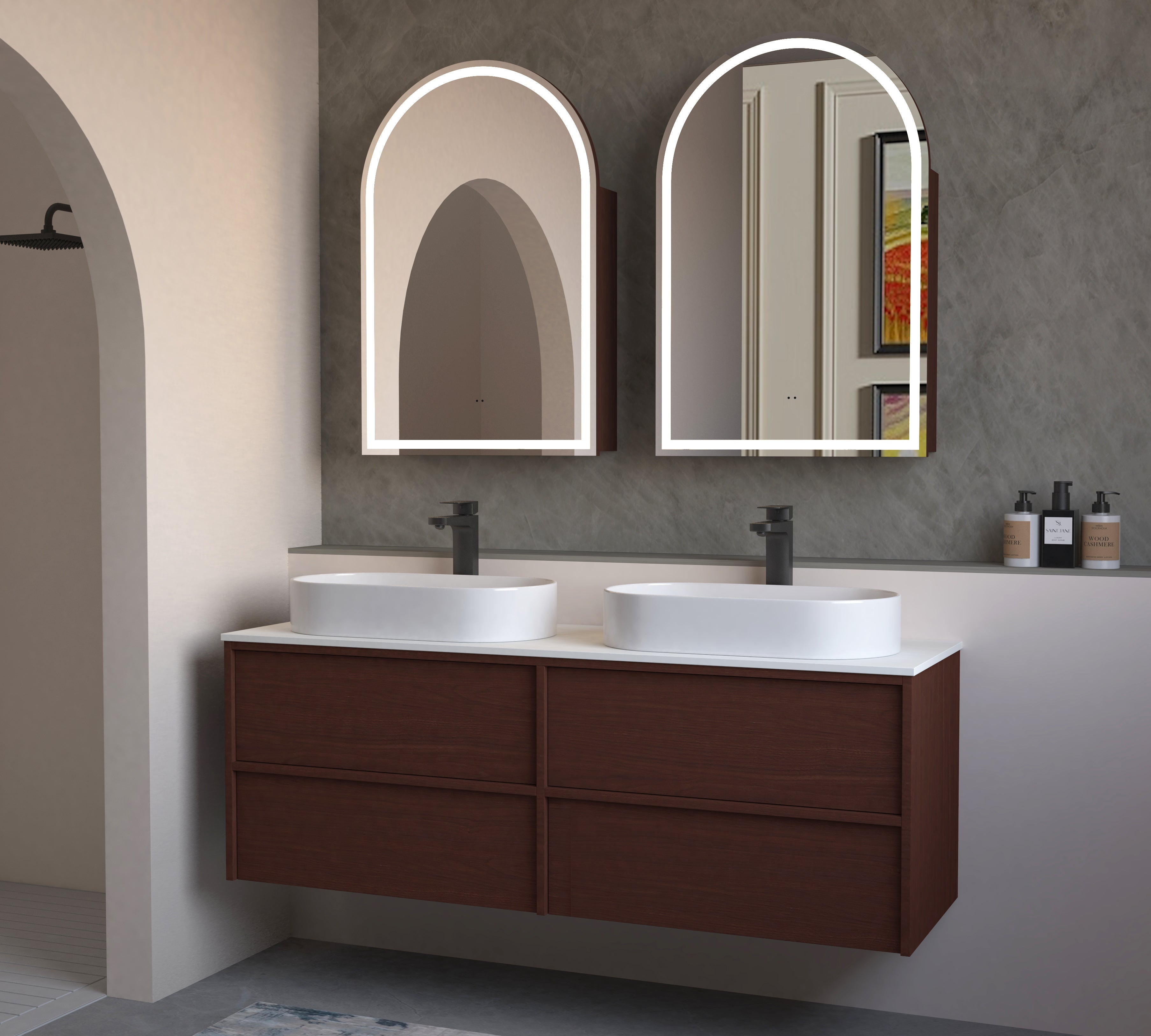 Navona 1500MM Wall Hung Shaker Vanities without Stone Top