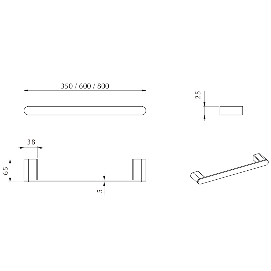 Supra Single Towel Rail