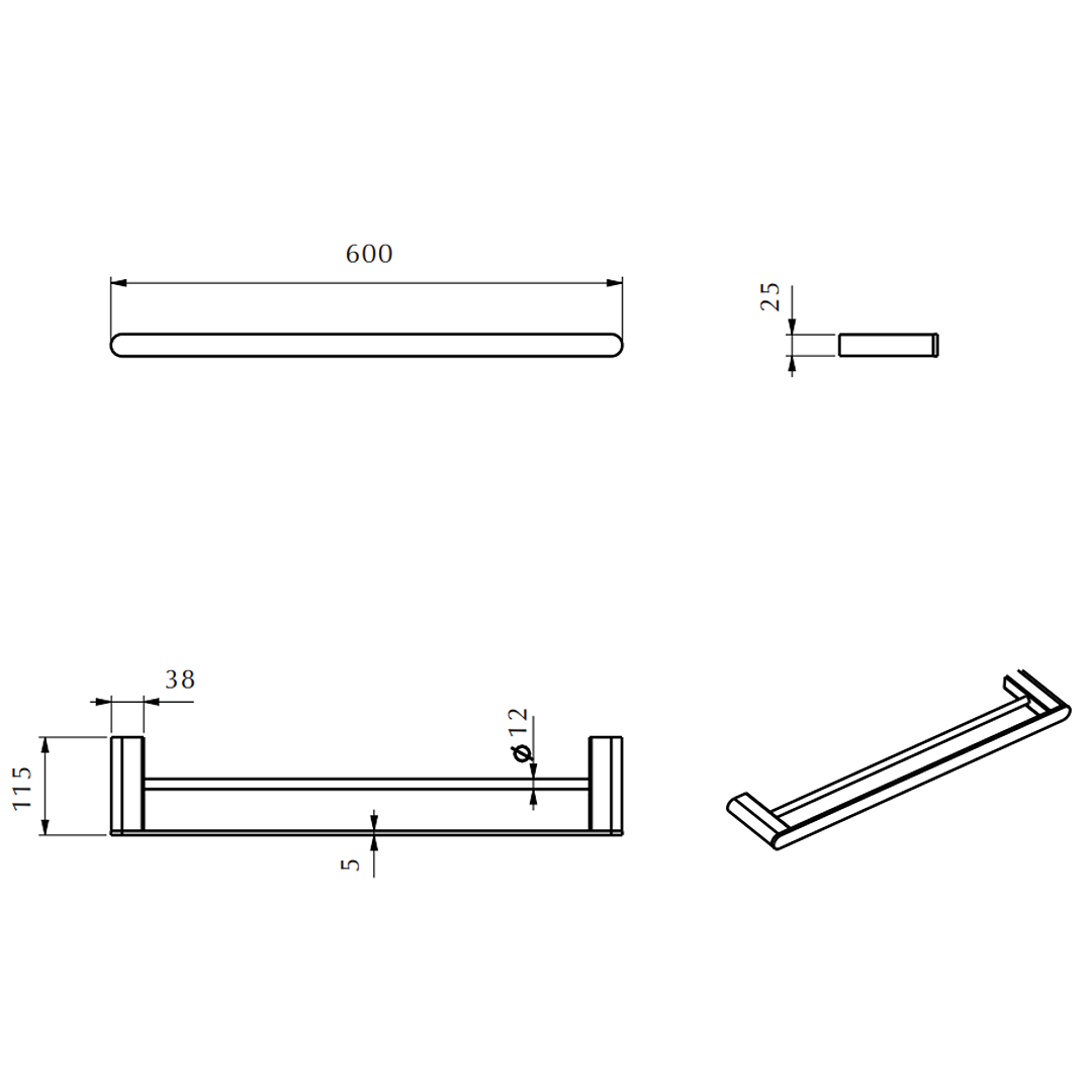 Supra Double Towel Rail
