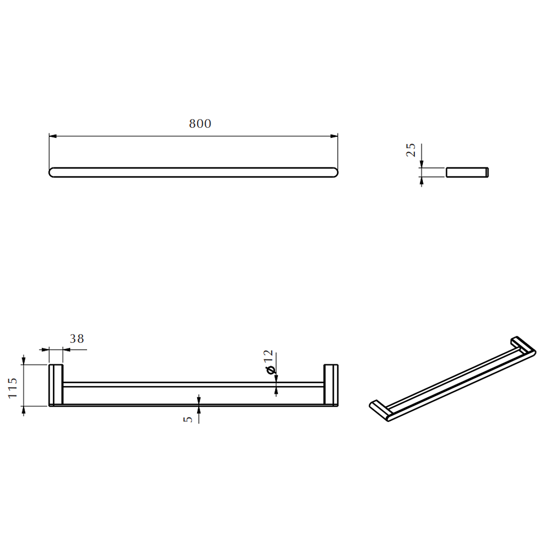 Supra Double Towel Rail