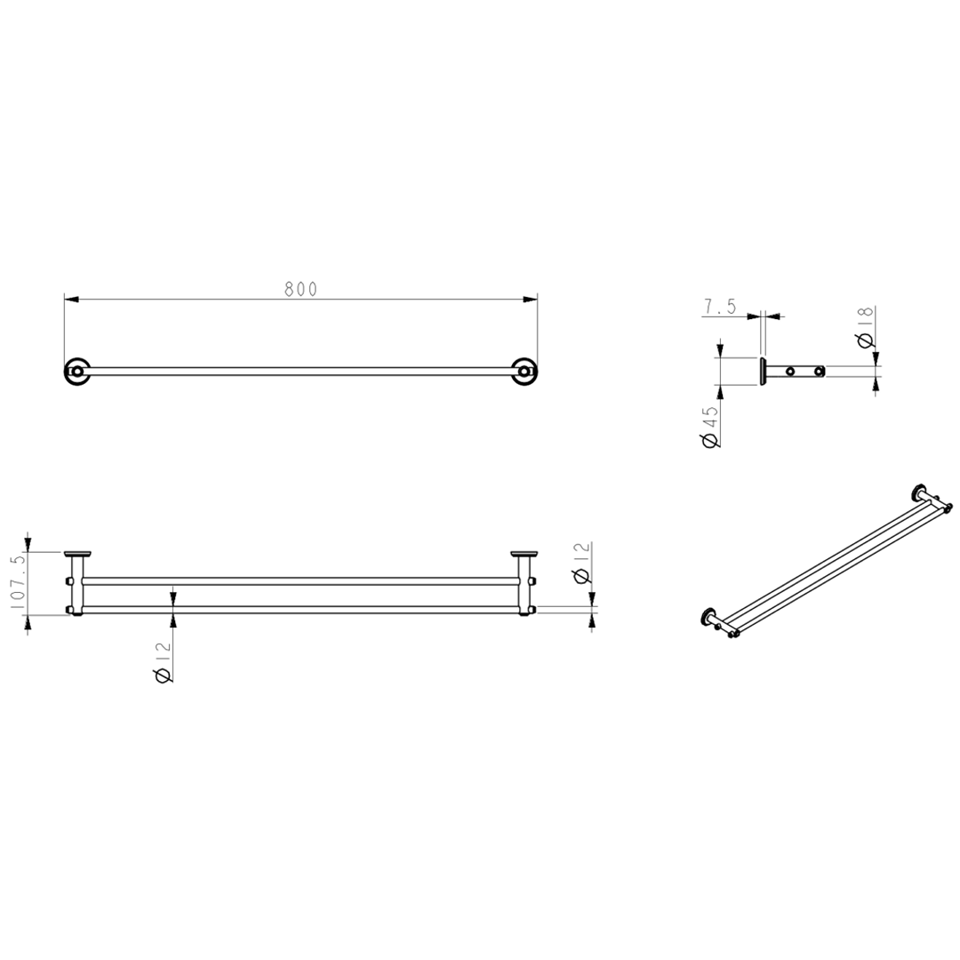 Mica Heritage Double Towel Rail