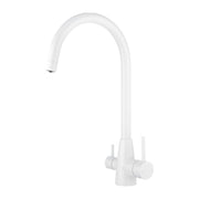 Matte White 3 Way Pure Drinking Water Hot & Cold Swivel Spout Kitchen Mixer