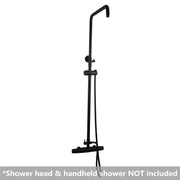 Round Black Shower Station without Shower Head and Handheld Shower