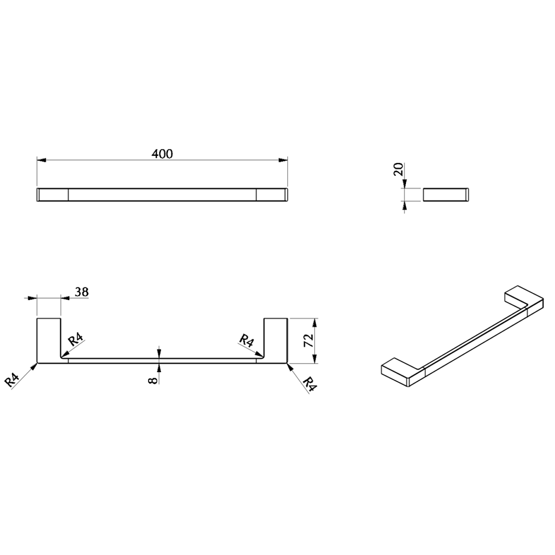 Milos Single Towel Rail