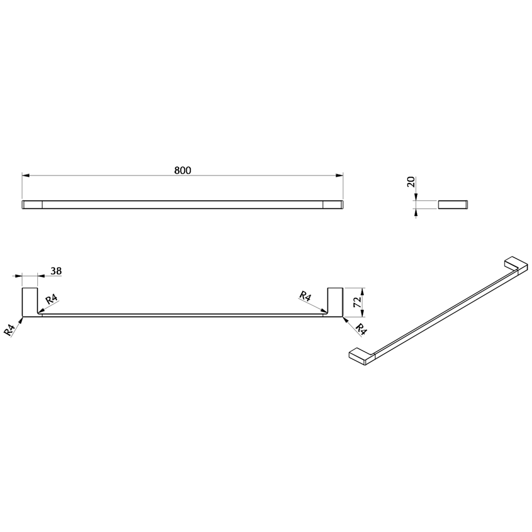 Milos Single Towel Rail