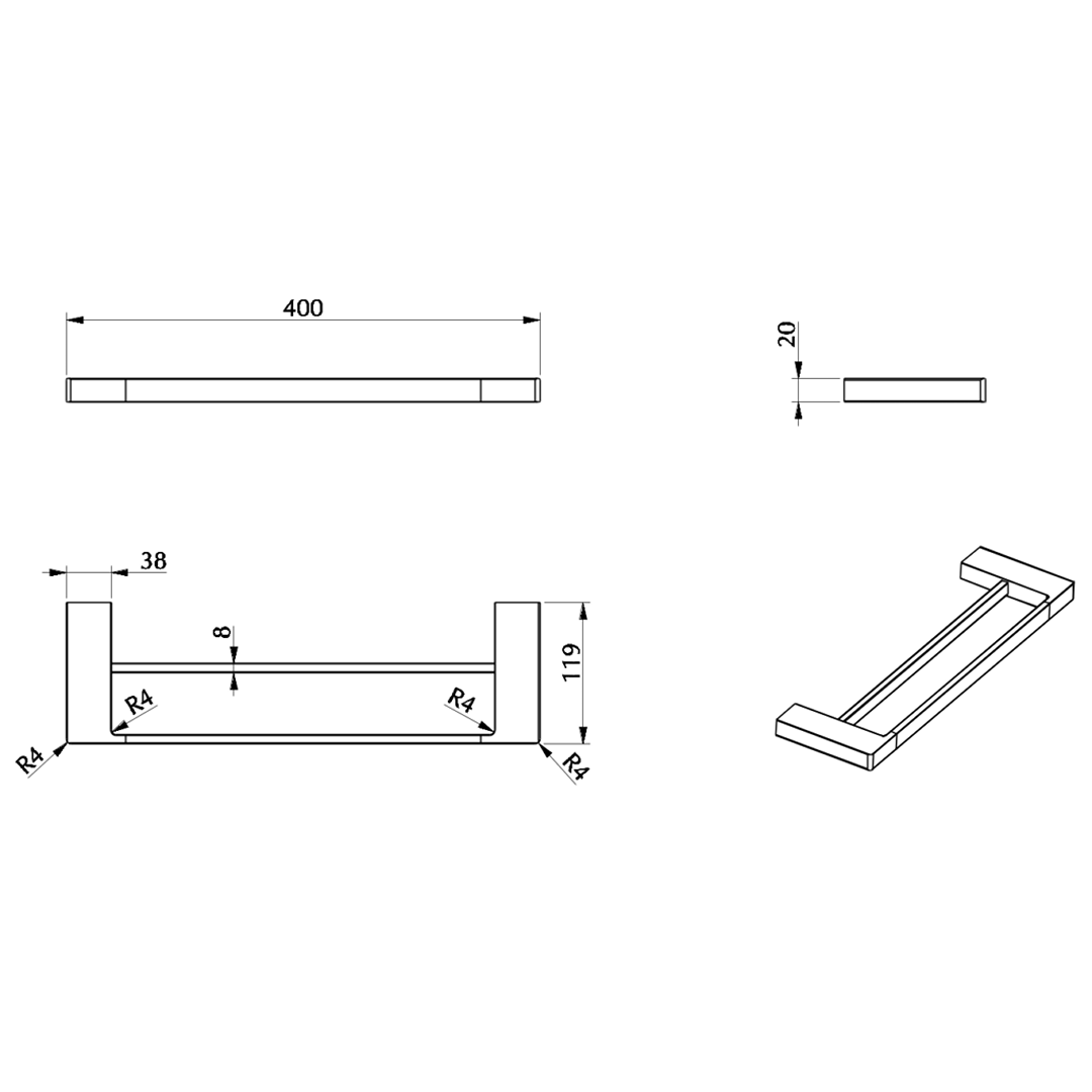 Milos Double Towel Rail