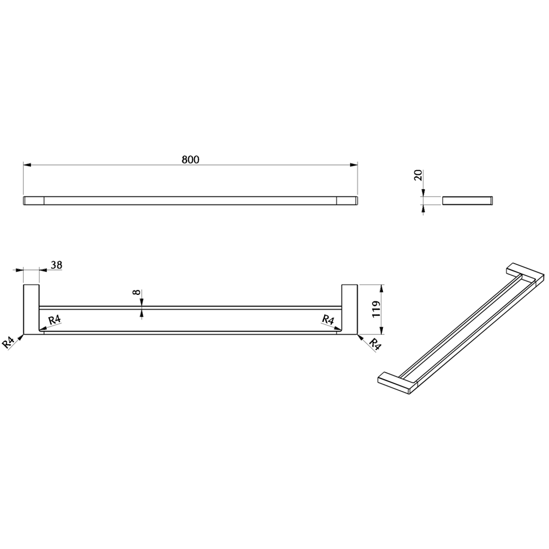 Milos Double Towel Rail