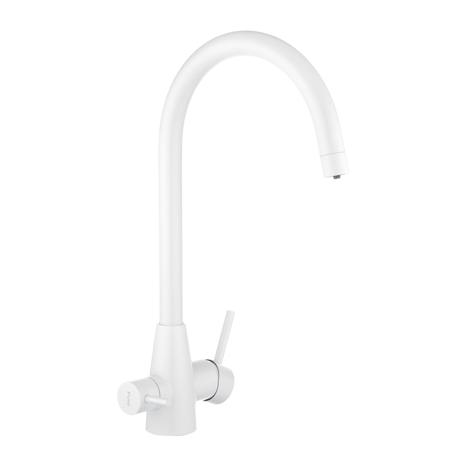 Matte White 3 Way Pure Drinking Water Hot & Cold Swivel Spout Kitchen Mixer