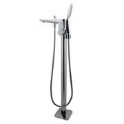 Chrome Floor Standing Mixer With Diverter & Handheld Shower(Brass)