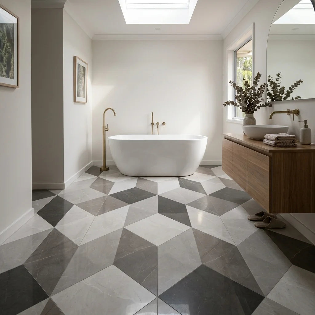 BT741 3D CUBE 600X300 POLISHED — main bathroom