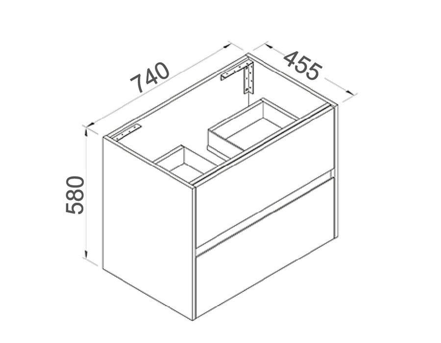 TE502 - 750 Wall Hung Vanity