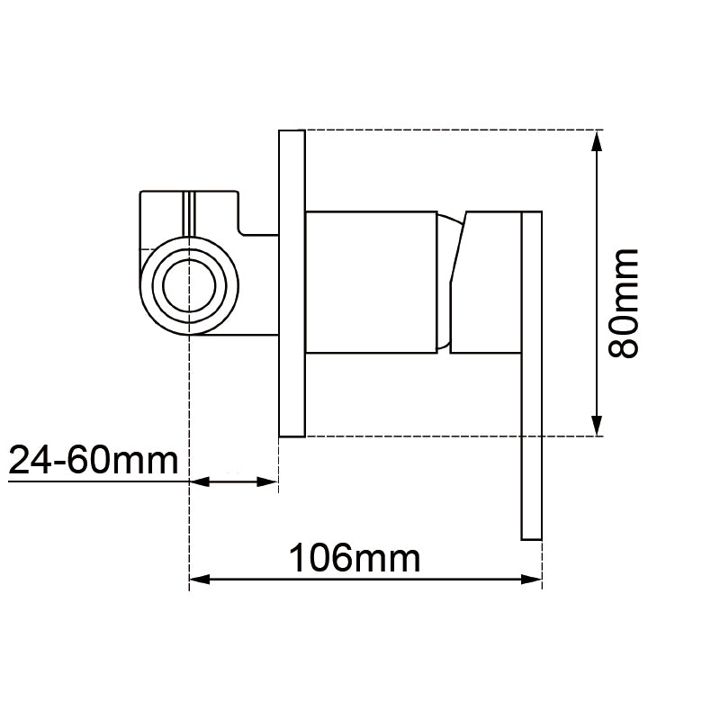 LUCID PIN - Black Wall Mixer （ 80MM Cover Plate ）