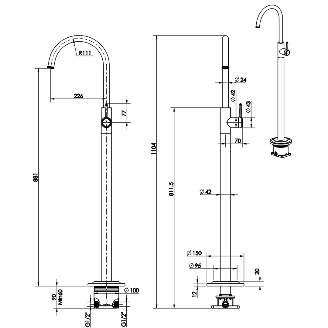 Mica Heritage Freestanding Spout & Mixer