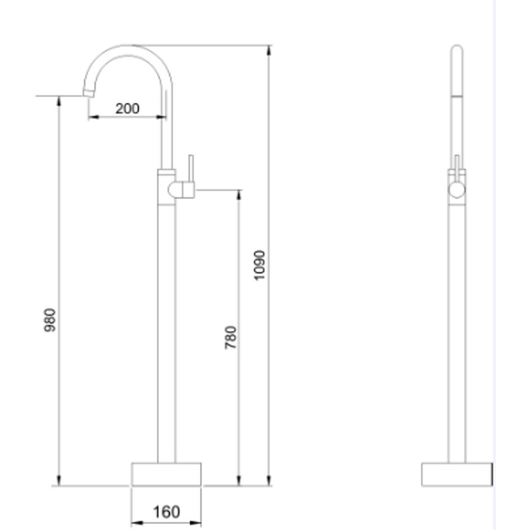 Mica Freestanding Bath Spout & Mixer