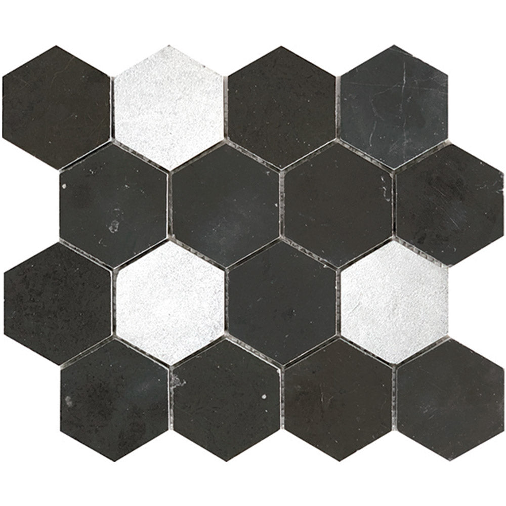 BHCS21 PETRA GREY LARGE HEXAGON MOSAIC