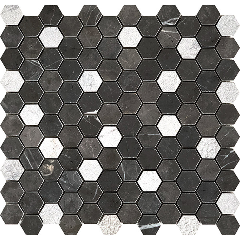 BHCS23 PETRA GREY SMALL HEXAGON MOSAIC