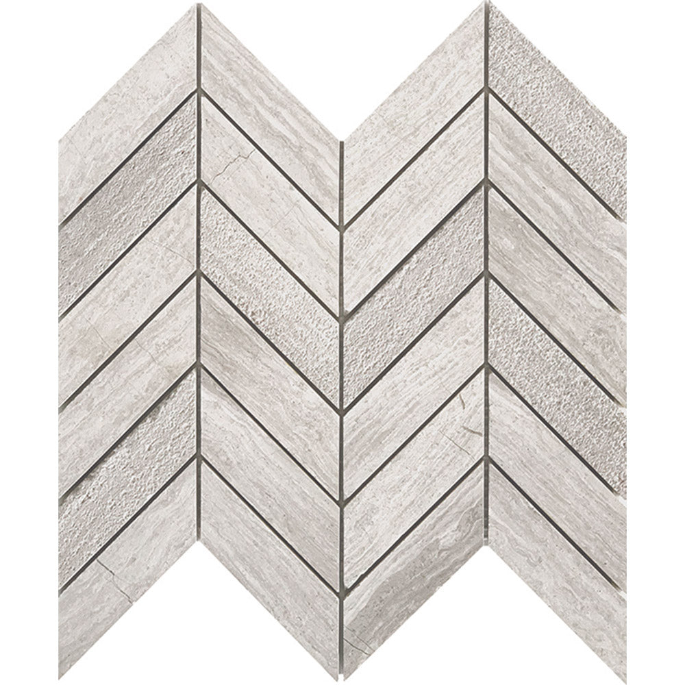 BHCS29 WOOD LIGHT GREY CHEVRON MOSAIC