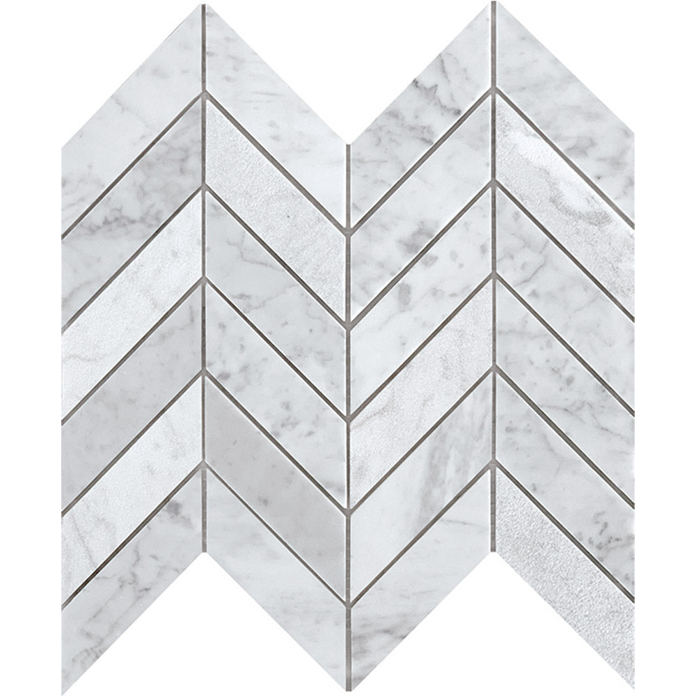 BHCS35  CARRARA CHEVRON MOSAIC