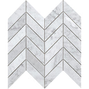 BHCS35  CARRARA CHEVRON MOSAIC