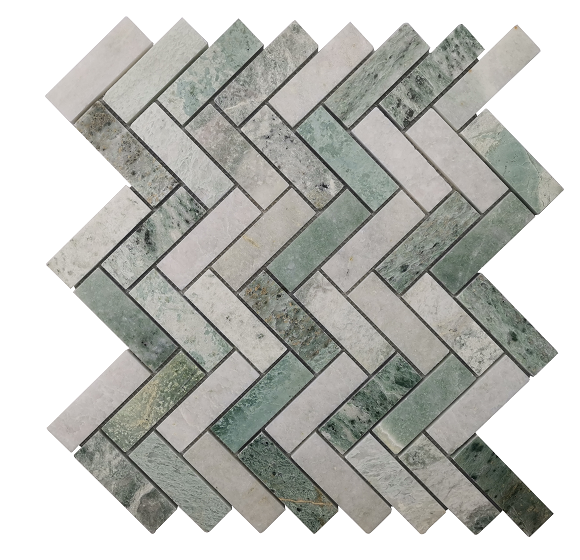 BHCV40 Calcutta Green Herringbone 23*73*7MM