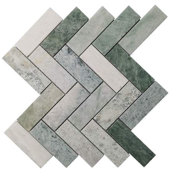 BHCV41 calcutta large green herringbone