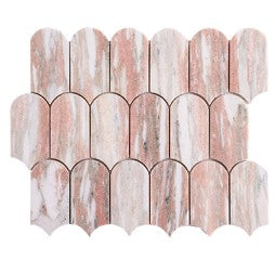 BHCV45 PINK MARBLE BEADS