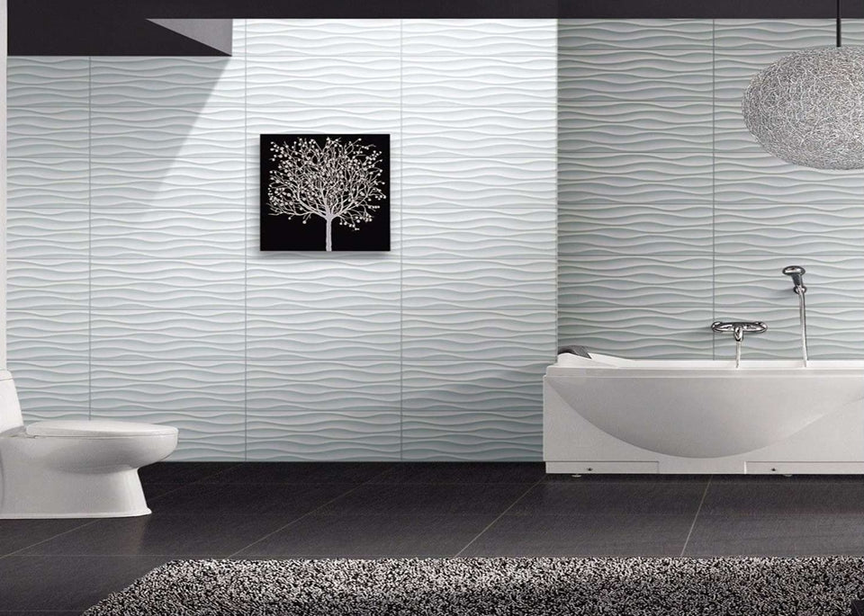 BT183 SWIRL WHITE 600 x 300 FEATURE TILE
