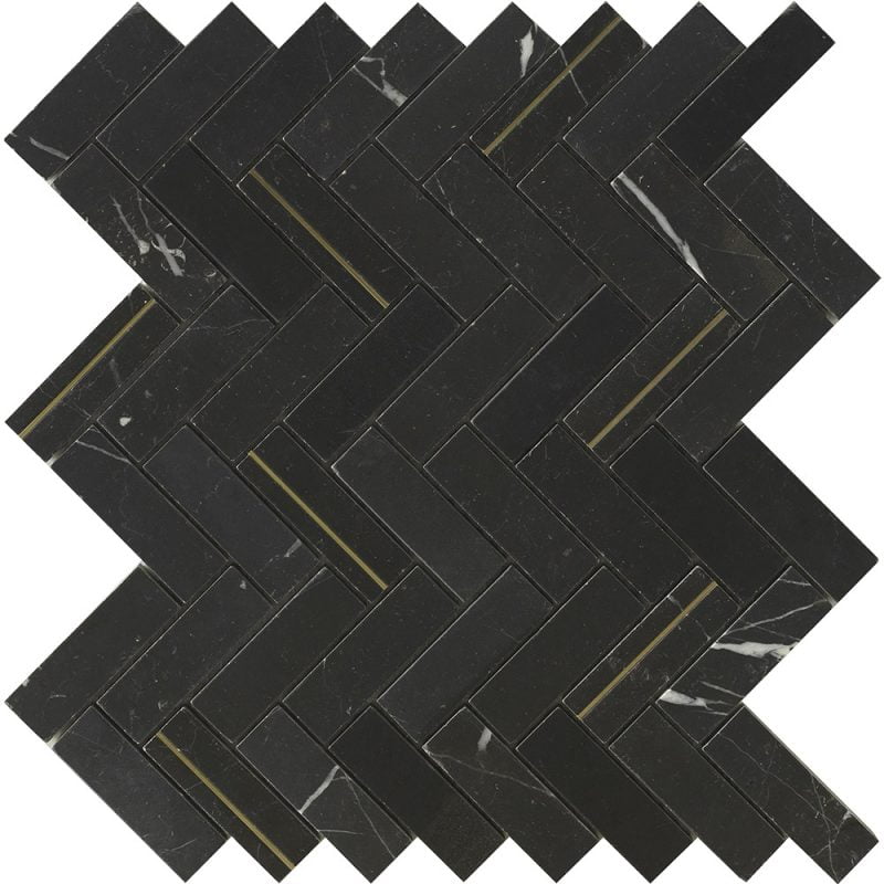 BT3337 GOLDEN HERRINGBONE NERO MARQUINA 320x280x8