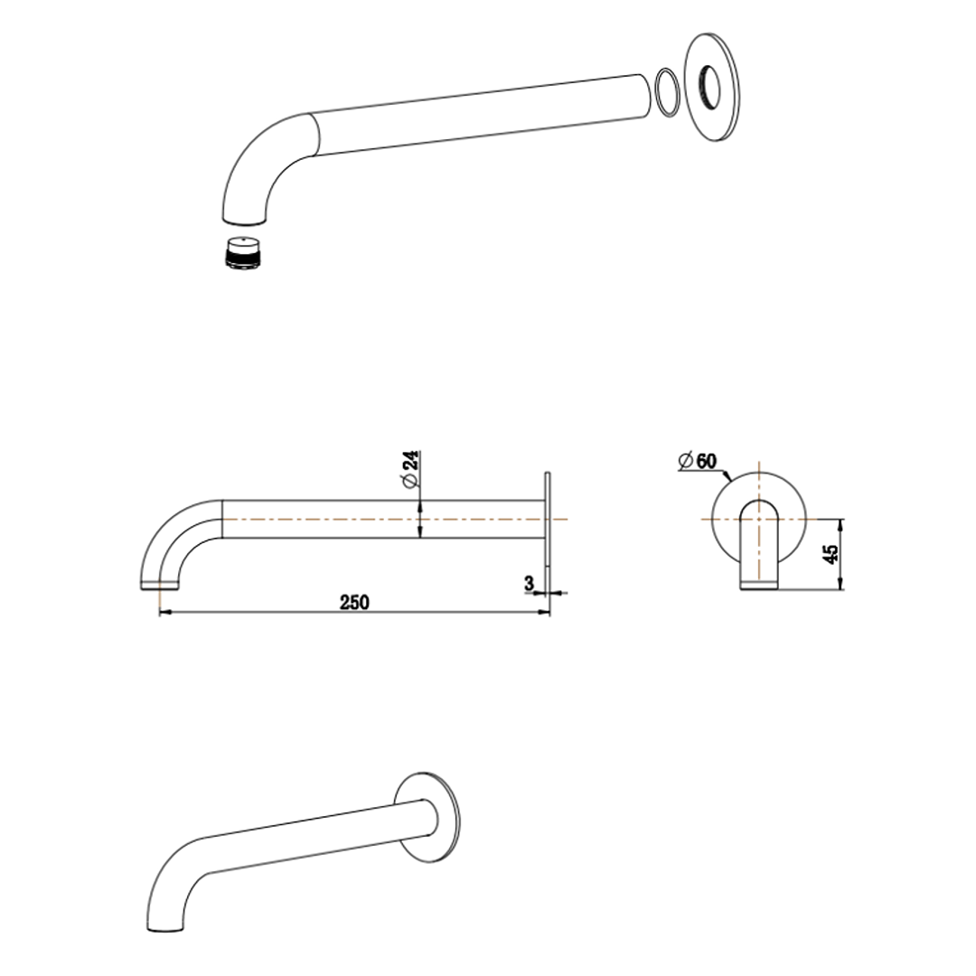 Mica Heritage Bath Spout