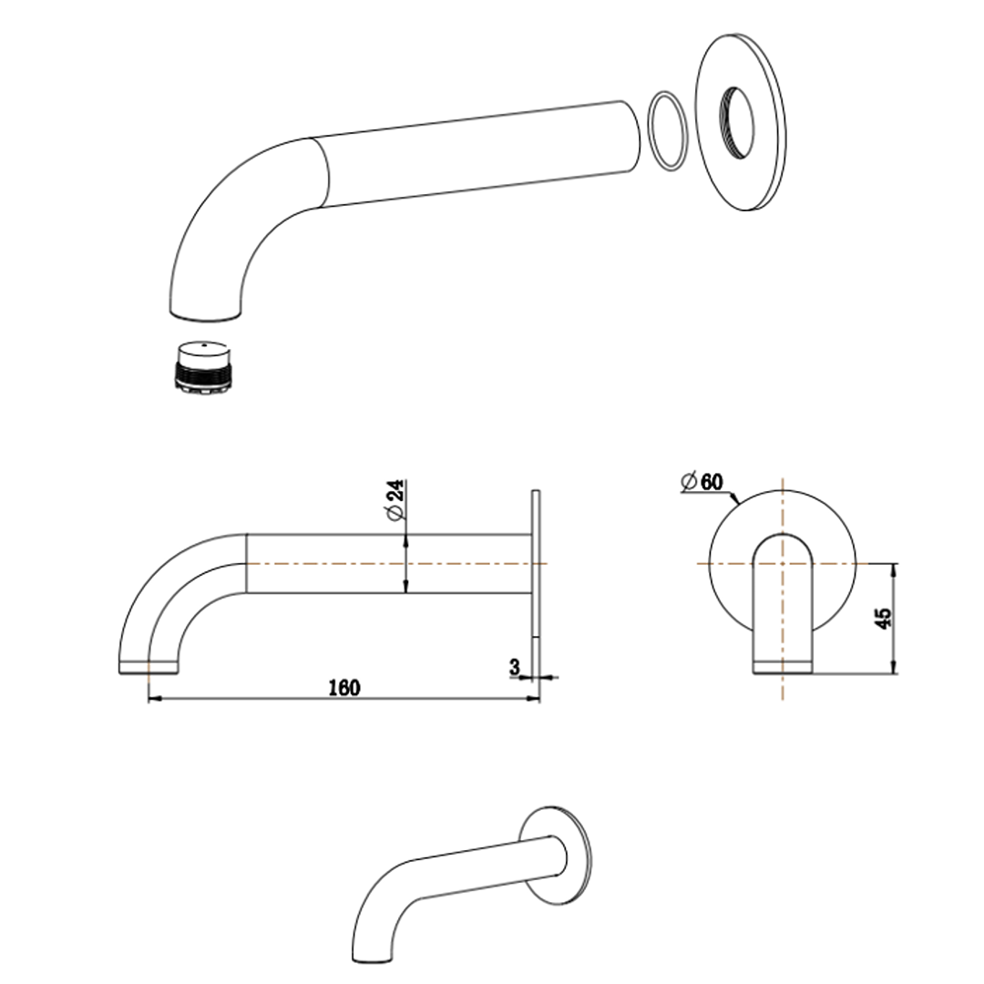 Mica Bath Spout