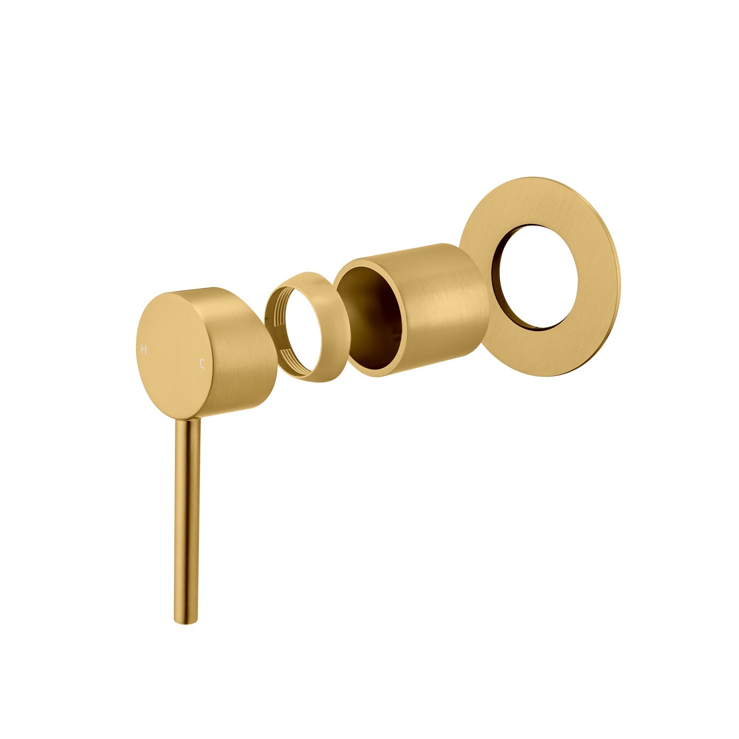 LUCID PIN - Brushed Brass Wall Mixer ( 65MM Cover Plate)