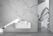 1200MM Carysil Opal Fluted Matte White Wall Hung Vanity  (Stone Top and Brushed Gold Handle Included)