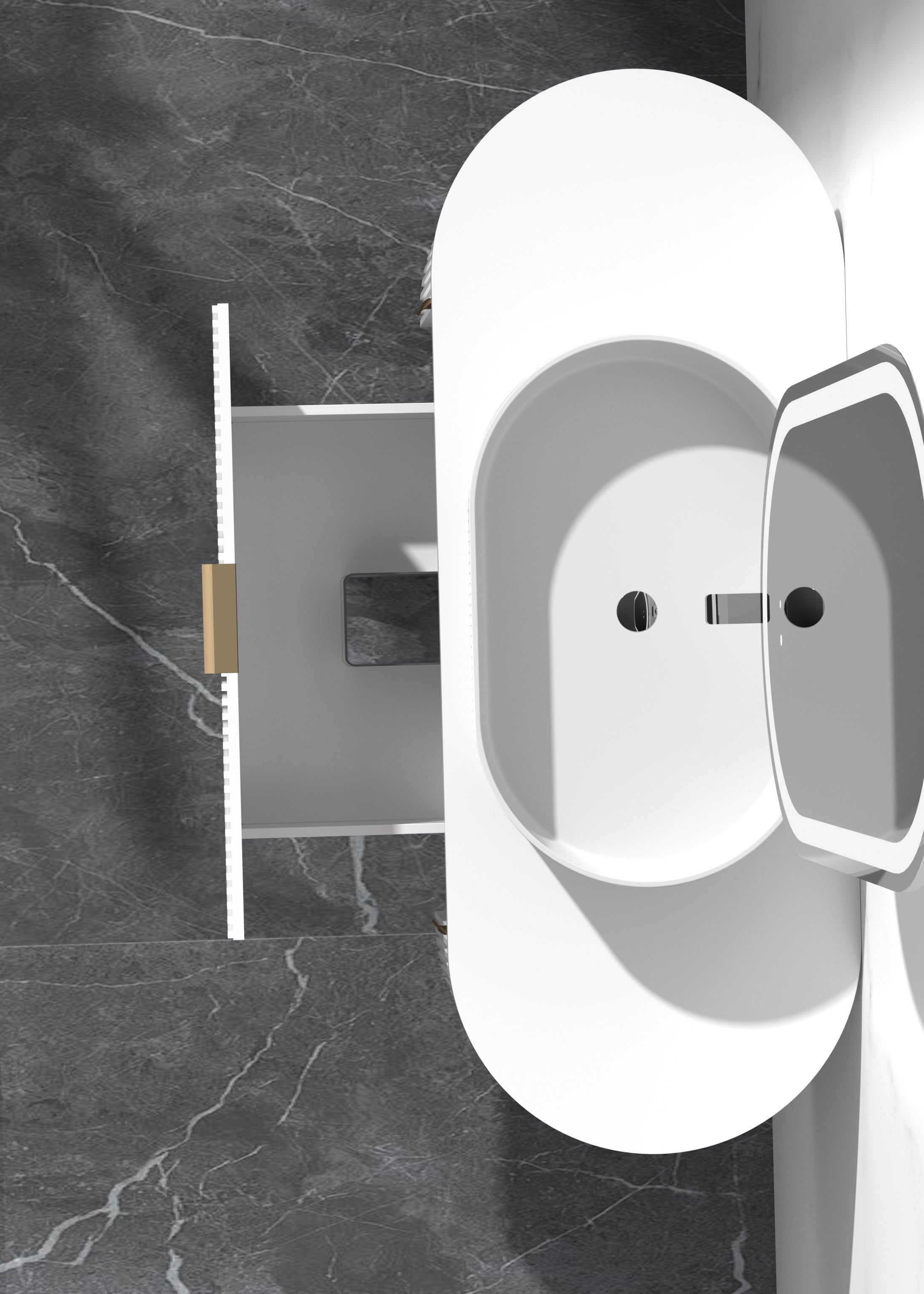 Navona CARYSIL 1200mm Fluted Wall Hung Vanity 1200 x 469 x 412mm