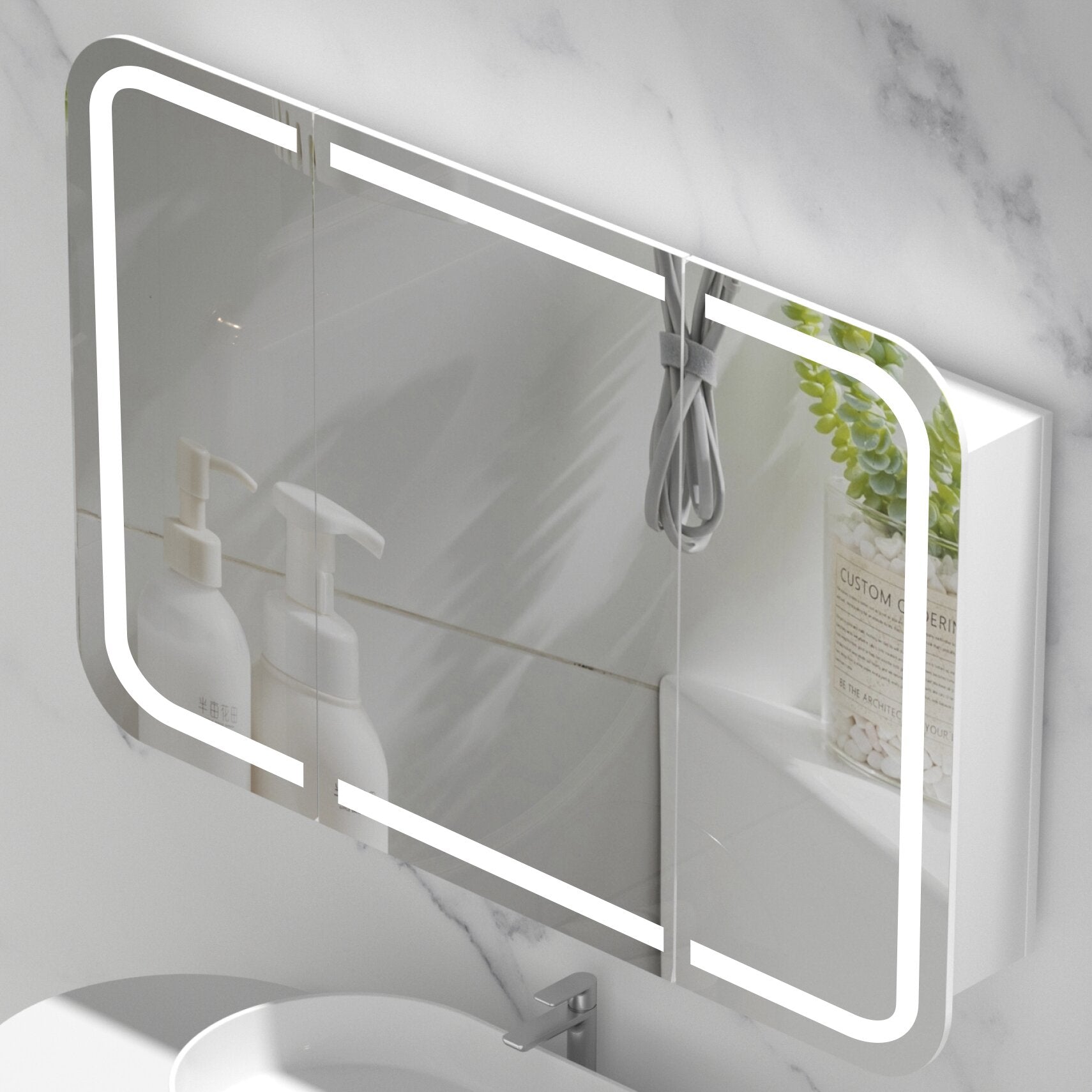 CARYSIL 1200x800mm Grand LED Matte White Shaving Cabinet