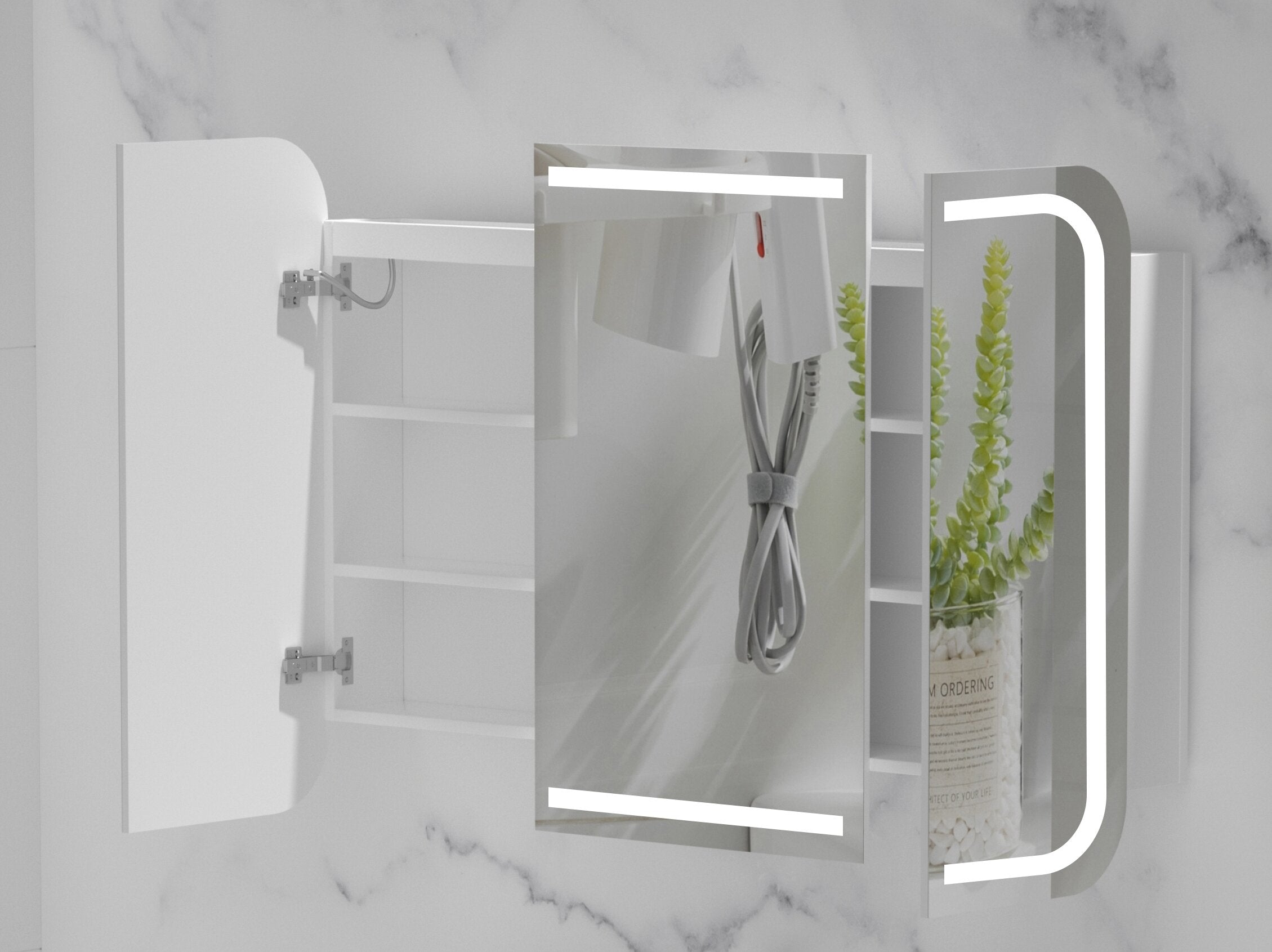 CARYSIL 1200x800mm Grand LED Matte White Shaving Cabinet