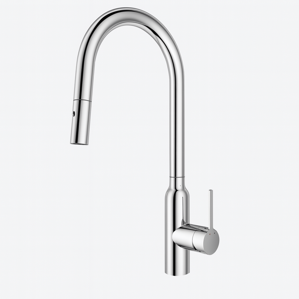 Navona Carysil Round Chrome Pull Out Kitchen Mixer