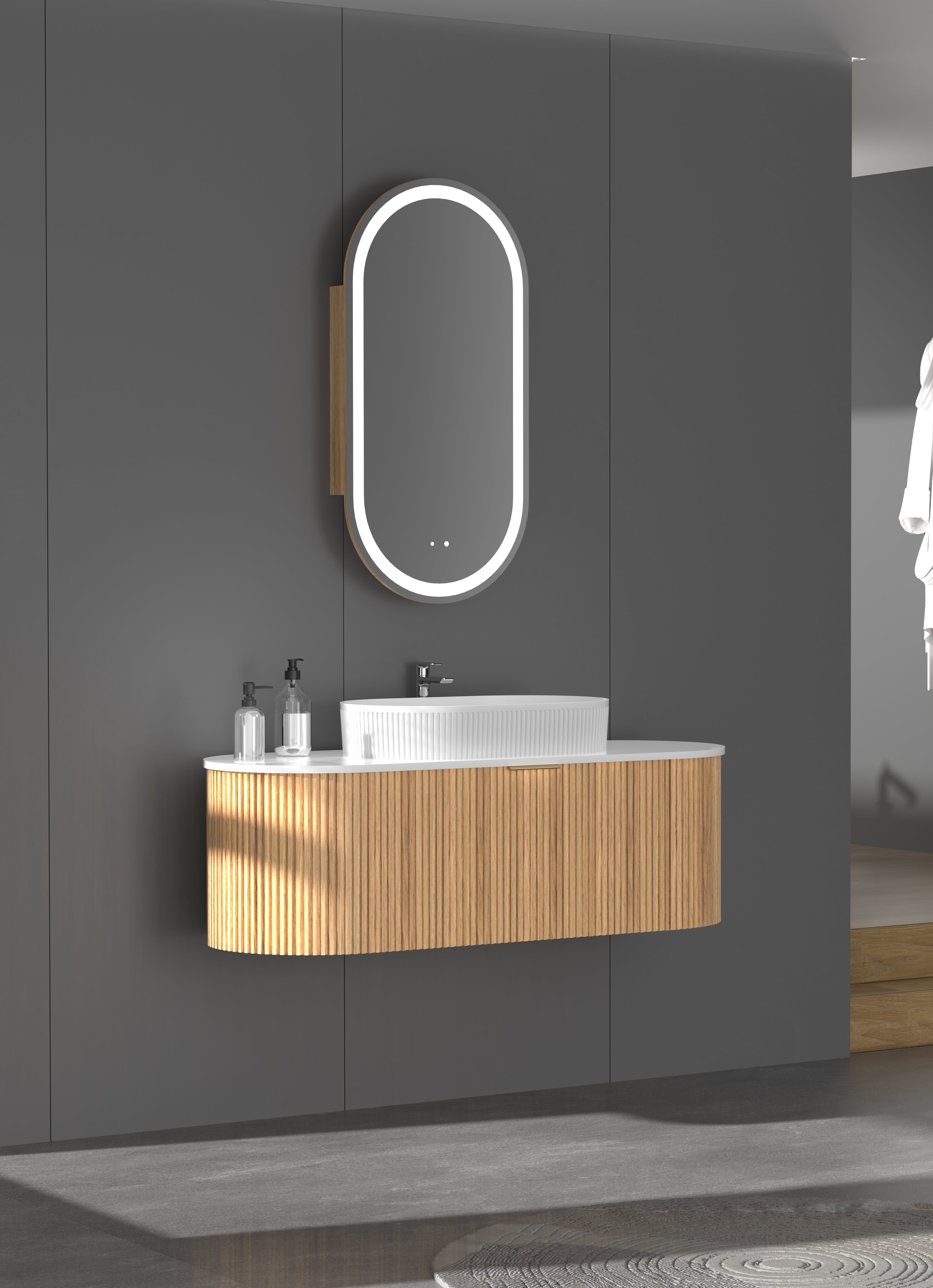 Navona CARYSIL 1200mm Fluted Wall Hung Vanity 1200 x 469 x 412mm