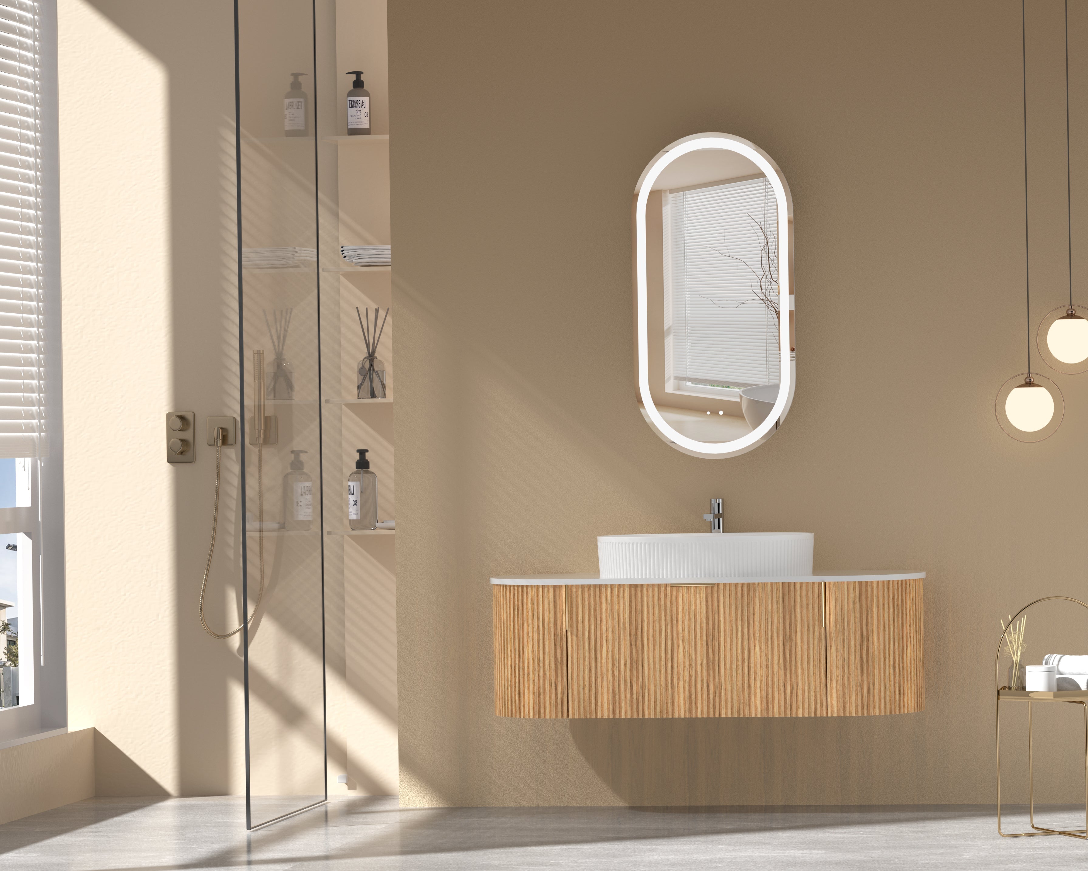 Navona CARYSIL 1200mm Fluted Wall Hung Vanity 1200 x 469 x 412mm