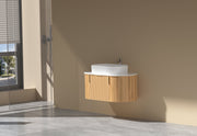 Navona Carysil 900mm Fluted Wall Hung Vanity  900 x 469 x 412mm