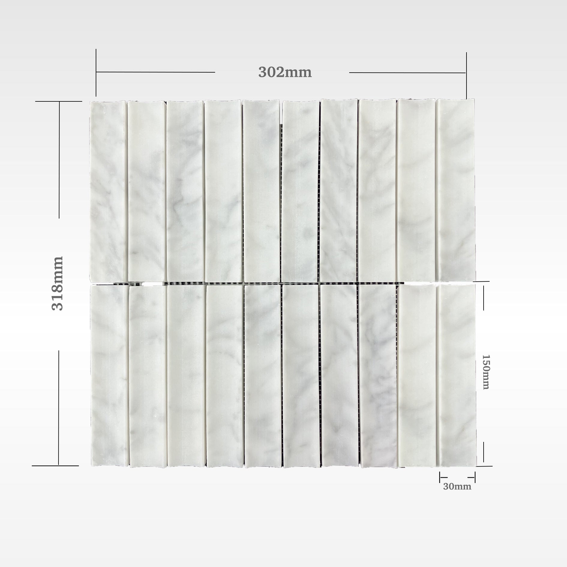 BH350 CARRARA CONCAVE HONED 318 X 302