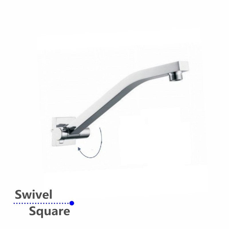 Square Chrome Swivel Wall Mounted Shower Arm