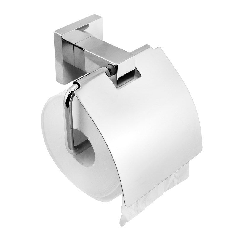 Chrome Toilet Paper Roll Holder W Cover