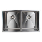 1.2mm Handmade Double Bowls TopUndermount KitchenLaundry Sink 770*450*215mm