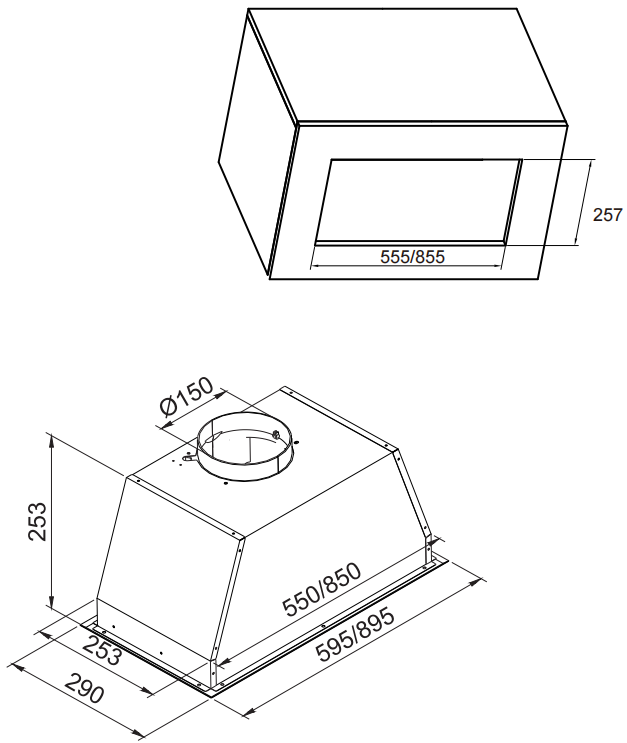 Carysil Stainless Steel Built-in Canopy Rangehood 60CM